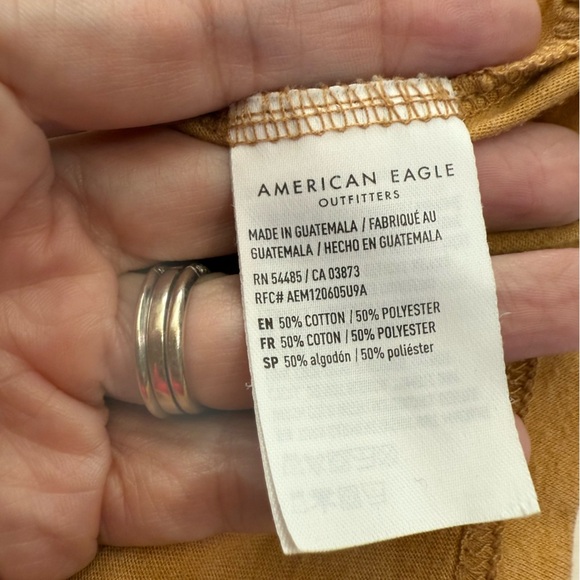 American Eagle Always Be Grateful Long Sleeve Cropped Tee Oversized Size Medium - Picture 9 of 10